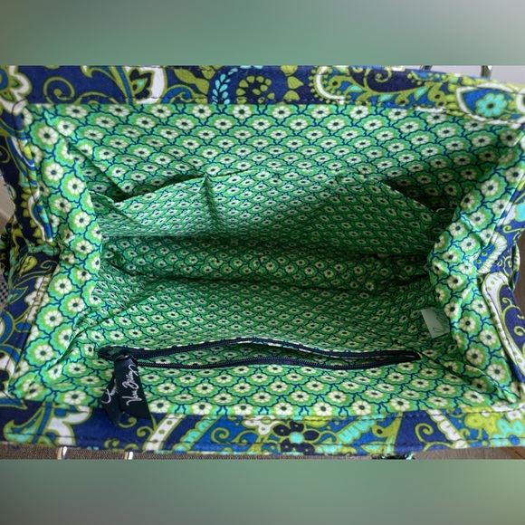 Vera Bradley Rhythm & Blues Structured Shoulder Bag Blue Greens Floral Pattern - Picture 9 of 9